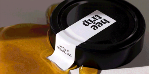 艾利AWS465典型包（bāo）裝封口標簽的銅版紙不幹膠材料